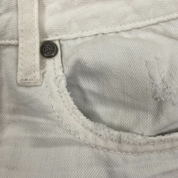 One X One Teaspoon Denim Shorts Chalk Hawk High Wa - Picture 8 of 12